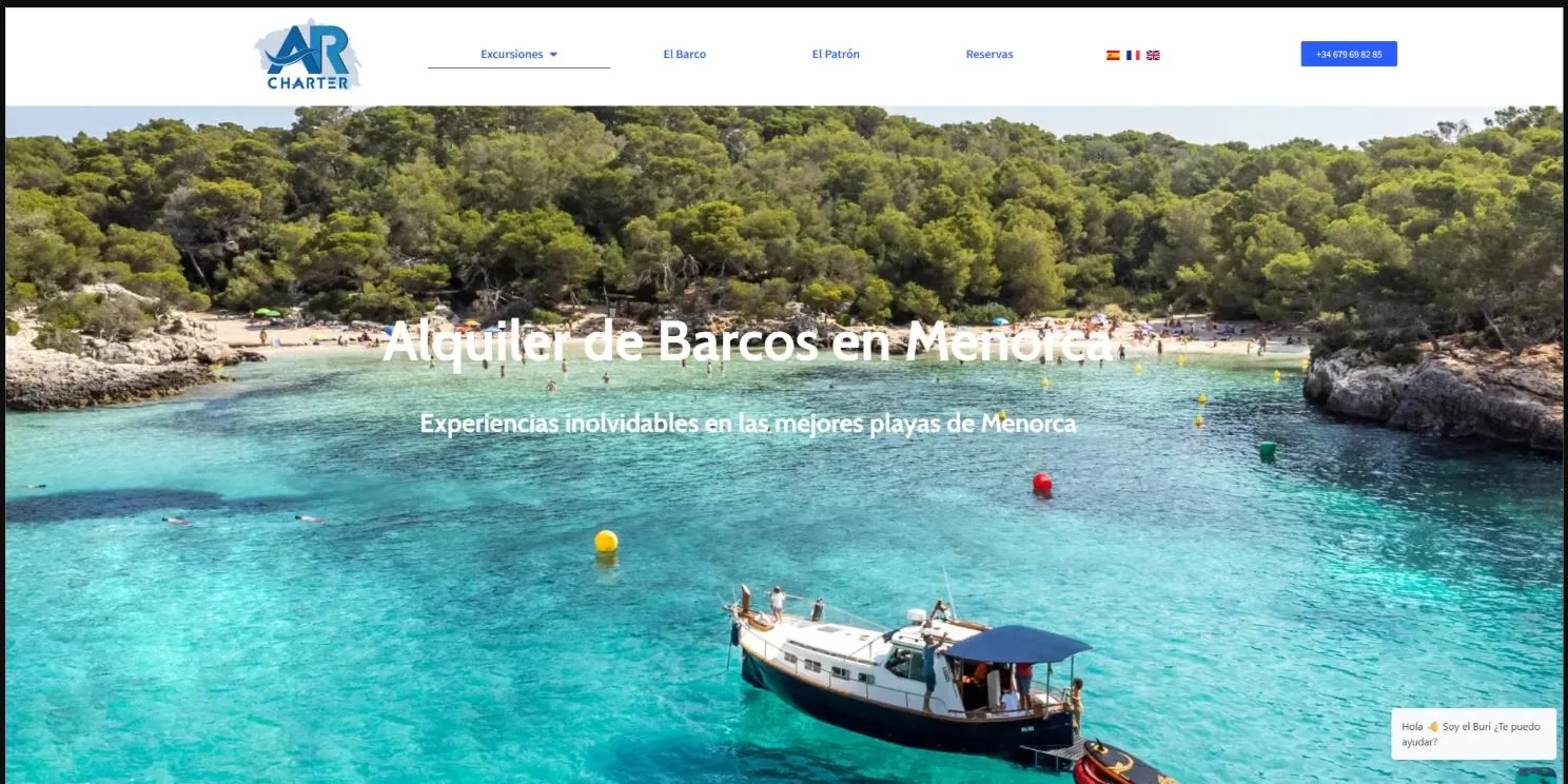 Alzina Charter — página inicial do site